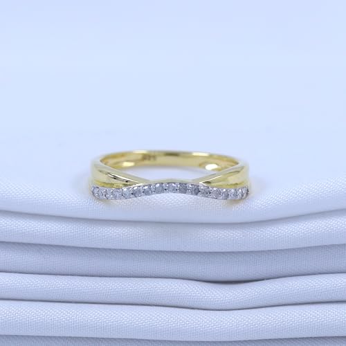Twisted Contour Enhancer Wedding Band Ring for Women MOI 0.10 CT in 925Y,6 by Wishrocks - Image 4