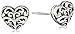 Amazon Collection Sterling Silver Oxidized Filigree Heart Stud Earrings and 18