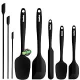 Anaeat Heat Resistant Silicone Spatula Set Of 8 - Seamless One-Pieces Design, Non-Stick Rubber Spatulas & Mini Kitchen Scraper Flexible For Non-Stick Cookware - Easy Baking, Cooking, Scraping & Mixing
