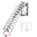 Wall Mounted Attic Loft Ladder Stairs, Aluminum-Magnesium Alloy Loft Wall Folding Ladder, Attic Extension Fold Stairs Pulldown from Wall(Pure-White, 9.8ft/3m Vertial Height)
