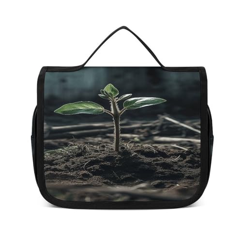 Trousse de toilette de voyage imprimée avec crochet et poches pour homme et femme en polyester