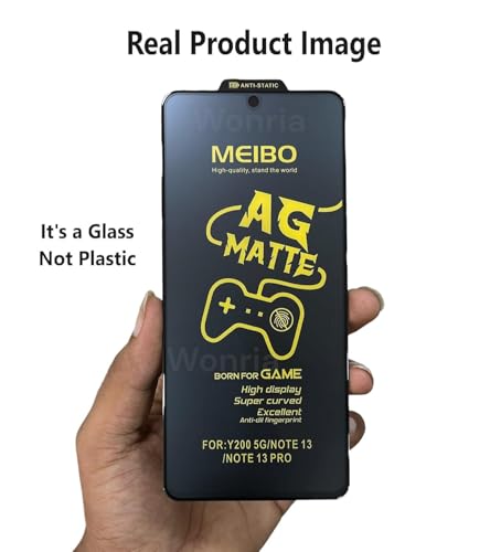 Image of WonRia Matte Screen Guard Protector for Redmi Note 14 (5G) Matte Tempered Glass Edge to Edge [Anti-FingerPrint | Anti-Glare | Shinning Border] - (Made of Glass)
