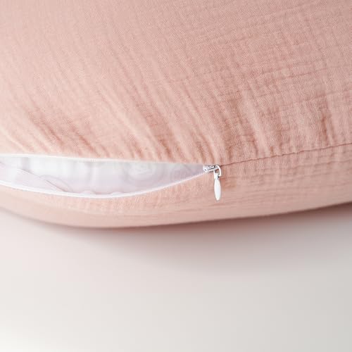 image for Konssy Muslin Nursing Pillow Covers, 100% Cotton Soft & Adorable Cover