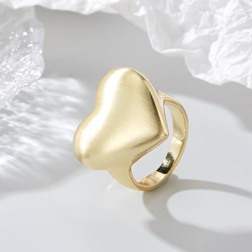 Aprilery Chunky Gold Rings For Women, 14K Gold Plated Statement Band Ring Hypoallergenic Jewelry For Her thumb #3