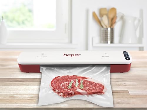 BEPER P102CON001 Macchina sottovuoto,Sigillatore Sottovuoto con 5 Sacchetti Sottovuoto, ABS, Duplice Funzionamento, Nastro Sigillante da 30 cm, Bianco/Grigio - 11