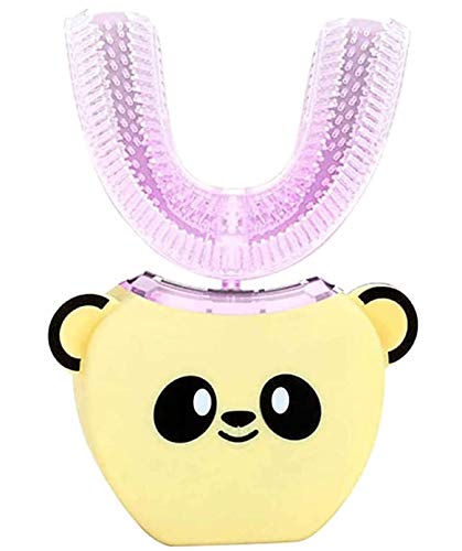REH Design Kids Ultrasonic 2021 New Generation, Whole Mouth 360 Mouth Cleaning. Hands-Free (Yellow, Age 3-7)