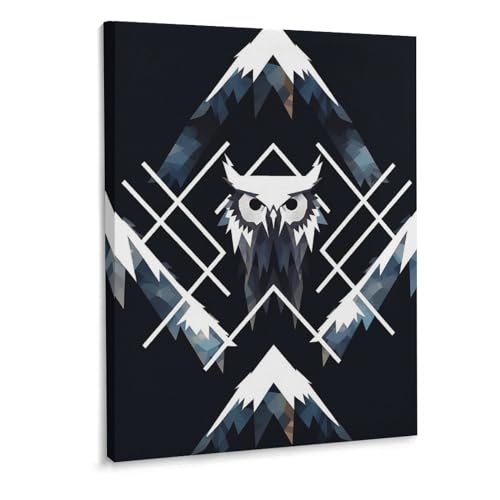 Toile murale hibou 30x40 cm pour habiller un mur vide de salon ou de bureau moderne