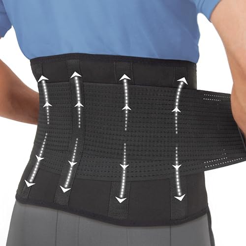 Clever Yellow Premium Back Support Belt, Back Brace, Lumbar Support Belt, Lower Back Support for Men and Women, Back Braces for Lower Back Pain, Sciatica Pain Relief Products (L)