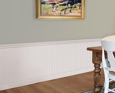PVC Beadboard Kit, 36" H, 8 ft White