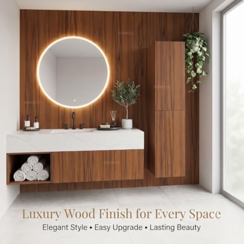 Image of HOME13 Wood Contact Paper Peel and Stick Wood Grain Wallpaper for Countertops Self-Adhesive Removable Waterproof Brown Vinyl Wall Paper for Furniture Kitchen
