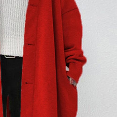 Maiyifu-GJ Women's Long Hoodie Jacket Casual Long Sleeve Hooded Sweatshirts Spring Fall Button Jacket Coat with Pockets4