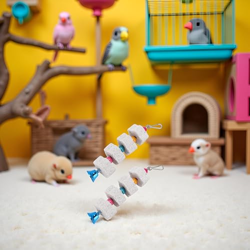 Zhuluck 2Pcs White Bird Beak Grinding Stone Chewing Toys Bird Beak Grinding Stone for Parrots Hamsters and Other Small Animals Pet Supplies Small in Size - Thumbnail 3