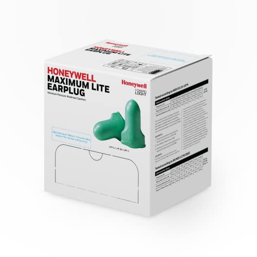 Howard Leight by Honeywell Max Lite Low Pressure Corded Disposable Foam Earplugs, 100 Pairs (LPF-30), Green by Howard Leight - Image 2