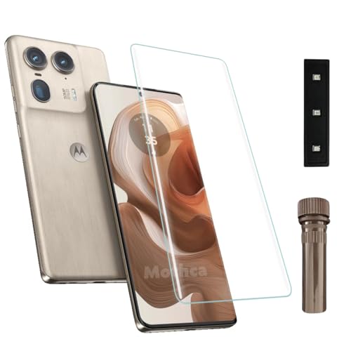 Image of Mothca Premium UV Tempered Glass Screen Protector For Moto Edge 50 Ultra (Pack of 1) Full Adhesive UV Curved Screen Guard, Case Friendly with Installation Kit