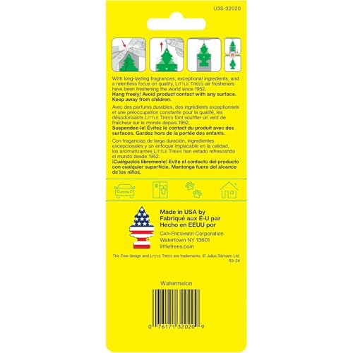 Image of LITTLE TREES Car Air Freshener | Hanging Paper Tree for Home or Car | Watermelon | 3 Pack