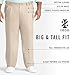 IZOD Men's Big-and-Tall American Chino Double-Pleated Pants, Khaki, 52W x 32L