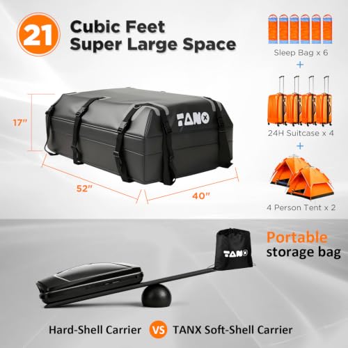 TANX 21 Cubic Feet Rooftop Cargo Bag