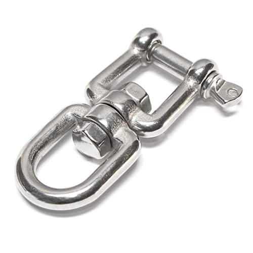 PRIOstahl Ankerwirbel/Wirbelschäkel/Kettenwirbel/Kettenverbinder/Verbinder aus Edelstahl (Auge-Gabel, 10mm)