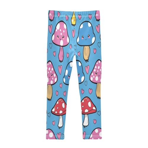 Bolaz Toddler Girls Leggings Printed Yoga Pants Leggings Blue Pink Mushrooms for Kids2