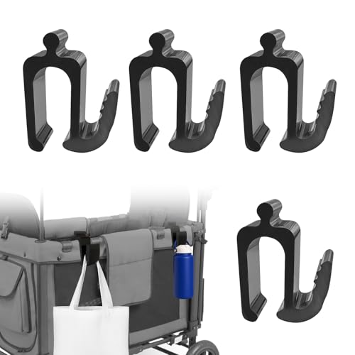 Image of Zoucengx Wonderfold Wagon Accessories, Upgraded Multifunctional Side Hooks for Wonderfold Wagon W4 - Durable, Space-Saving Travel Organizer with Sturdy Design (4, Upgraded)