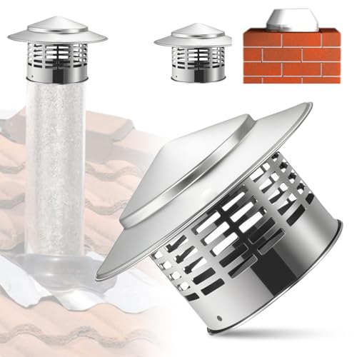 WANDGU 110mm Antipioggia Comignoli Del Tetto: Comignolo In Acciaio Inox Cono Con Retina Copertura, Tubo Della Stufa Topper, Del Camino Copertura Antipioggia, Copertura Del Tetto per Camino Esterno