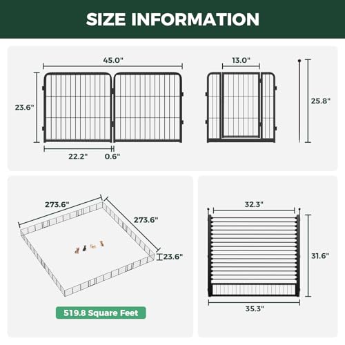 Image of FXW Instant Dog Playpen with RV Step Grid for RV Camping, 24 inch H, 48 Panels | Quick-Setup & Heavy-Duty Play Yard, Helps Close Stair Gaps, Fits 32 inch RV Step Opening, For Puppies & Small Dogs, Patented