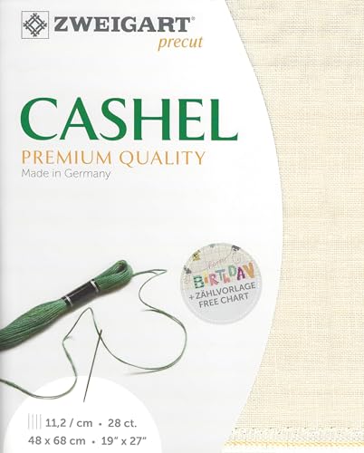 Image of Wizardi Cashel 28 Count Soft Cream. Needlework Canvas, Cross-Stitch Fabric, Embroidery Cloth, Needlepoint Canvas. 3281 /99 Precut Zweigart