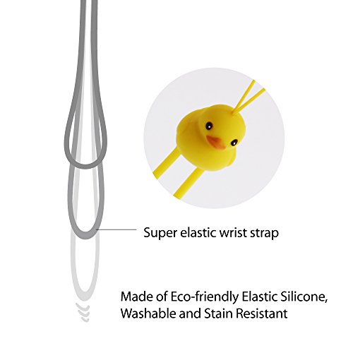 Multi-Purpose Hand Wrist Strap with Cute Animal Cartoon Phone Charm Elastic Silicone Lanyard Bracelet for Cell Phone iPhone Case ID Holder Name Badge Keys Keychain USB Flash Drive - Duck