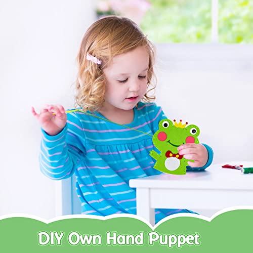EQLEF Felt Sewing Kits for Children 4PCS Hand Puppet Sewing Kits for Kids Animal Sewing Craft Kids Educational Sewing Craft for Beginner Boys and Girls - Image 3