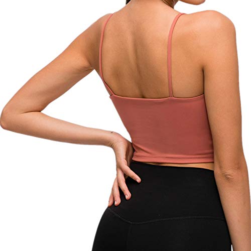 Encounter Sommer Dünn Komfort Damen Starker Halt Gepolsterter Push up Ohne Bügel Sport BH Bustier Stretch Sports Unsicht Bra Top Für Yoga Fitness-Training(Hautfarbe#3, L)