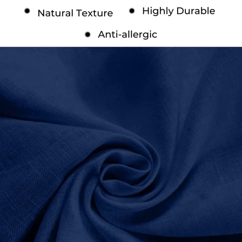 D'moksha Navy Blue Cloth Napkins 20 X 20 Inch Set Of 4, 100% Pure Linen Hemstitch Dinner Napkins, Perfect For Christmas, Wedding, Party, Thanksgiving, Easy Care Machine Washable #TOP5