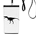 Miniature Dinosaur Bones Bone Phone Wallet Purse Hanging Mobile Pouch Black Pocket
