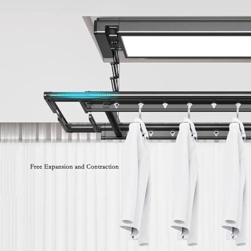 Invisible Electric Ceiling Clothes Dryer with Remote Control, Aluminium Alloy Telescopic Drying Rack, Space-Saving, 35kg Capacity for Balcony, Laundry Room, Indoor & Outdoor Use