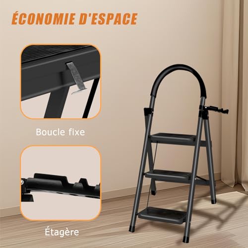 Escabeau escamotable légères et compactes pour maison et bureau