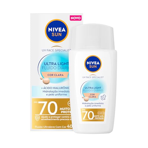 Protetor Solar Facial Nivea Sun Ultra Light Clara Uv Face Specialist Fps70 40ml