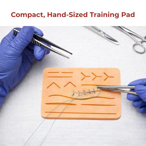 Image of B-Arm Suture Practice Pad - 3 Layer Silicone Suturing Training Pad with Skin, Fat & Muscle Layers | Reusable Medical Stitching Practice Model for Students & Suture Kit Training (Normal size)