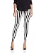 Carnival Women's Full-Length Printed Soft Microfiber Legging, Black/White Stripe, Medium