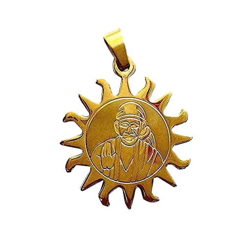 Sai Amrut Gifts Baba Brass Pendant with Silver & Gold Plated for Men & Women (Designs Available) (Sun Shape)-picture-11