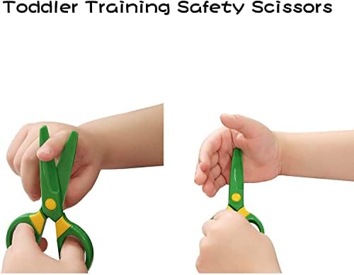 Plastic Safety Scissors, Toddlers Training Scissors, Pre-School Training Scissors and Offices Scissors (3pcs) Kids Paper-Cut (60 Sheets)