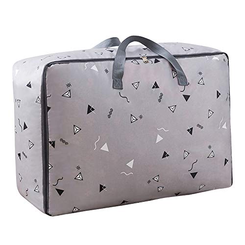 Disino 100L Borsa di Immagazzinaggio, Grande capacità Porta Abiti, Impermeabile Contenitori Sottoletto con Manico, Pieghevole Borsa Organizzatore per Trapunte Coperte Biancheria da Letto (Grigio)
