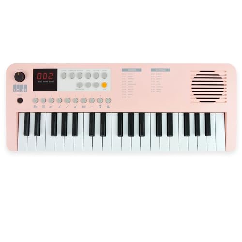 Axus Tragbares 37 Mini Portable Keyboard In Dusk Pink – Lustiges E-Piano Für Anfänger, Usb-C Oder Batteriebetrieb