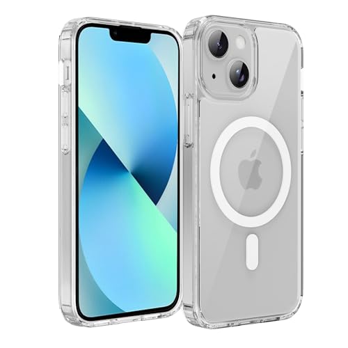 PinLiSheng iPhone 12Mini/13Mini �P�[�X �N���A Magsafe�Ή� PC�w�� + TPU�o���p�[ 2�d�\�� ���ϖh�~ �ϏՌ� ����~�� �w��h�~ �ČRMIL�K�i ���C�����X�[�d�Ή� �X�}�z�P�[�X 12Mini(�N���A, iP