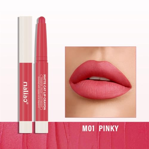 Image of Maliao Matte Cat Lip Crayon: Transfer-Proof & Lightweight (01-PINKY)