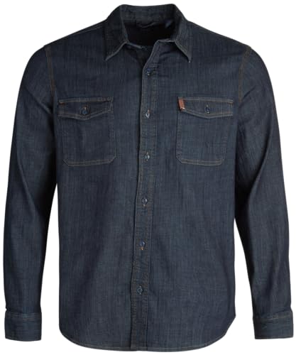 Chaps Mens Big and Tall Shirt - Comfort Stretch Button Down Denim Shirt - Long Sleeve Collared Shirt for Men, L-4X Big & Tall