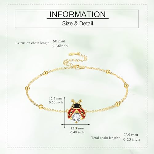 URONE Animal Bracelet 925 Sterling Sliver Dachshund Dog/Hummingbird/Ladybug Bracelet Jewelry Gift for Women3