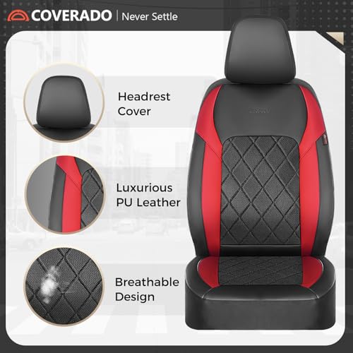 Image of Coverado Car Seat Covers, Seat Covers Full Set, 5 Seats Automotive Seat Cover, Mesh Breathable Seat Protectors, Universal Fit for Most Cars