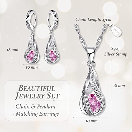 Crystalina Regalos para Mujer, Conjunto Collar Plata Mujer y Pendientes Mujer Plata con Colgante, Joyas de Mujer de Plata S925 y Circonitas de Colores, Regalos Originales para Mujer 4 Crystalina Regalos Para Mujer, Conjunto Collar Plata Mujer Y Pendientes Mujer Plata Con Colgante, Joyas De Mujer De Plata S925 Y Circonitas De Colores, Regalos Originales Para Mujer