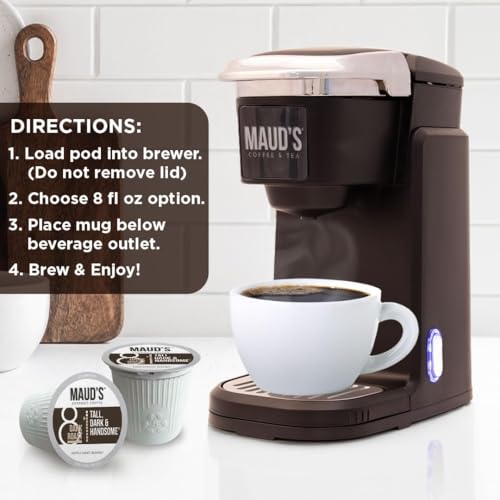 Image of Maud's Dark Roast Coffee Pods, 50ct, Single Serve Pods - 100% Arabica Coffee, Compatible with Keurig K Cups Maker