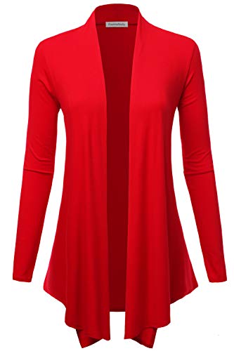 Image of Women's Drape Front Open Cardigan Long Sleeve (S-2X, Made in USA)