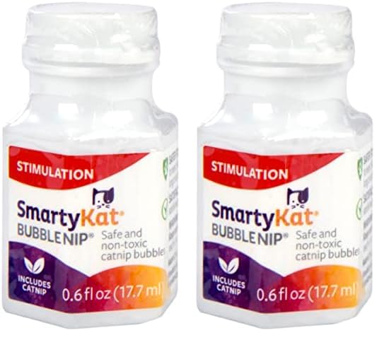 SmartyKat Bubble Nip Catnip Bubbles for Cats & Kittens, Safe for Pets - Trial Size, 0.6 Fluid Ounce (Pack of 2)